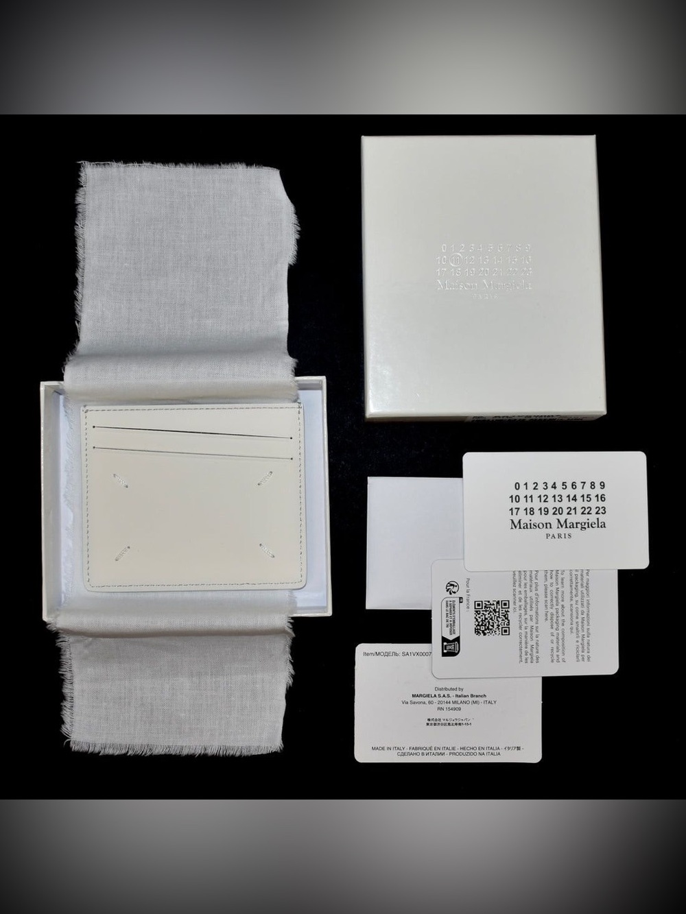Maison Margiela White Leather Card Holder Wallet w/ Box